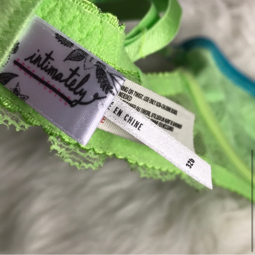 FREE PEOPLE Fishnet & Lace Green Wire Bra - Picture 6 of 8